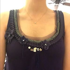 💜 FOREVER 21 Dark Purple Embellished Tank